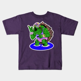 Macho Turtle Rippy Shellage Kids T-Shirt